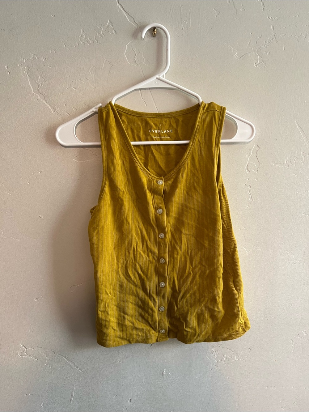 Everlane Mustard Yellow Button-Front Tank